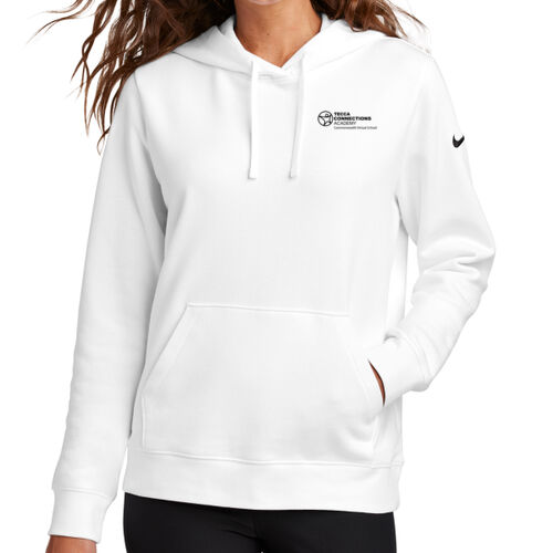 TECCA - Ladies Club Fleece Sleeve Swoosh Pullover Hoodie Thumbnail